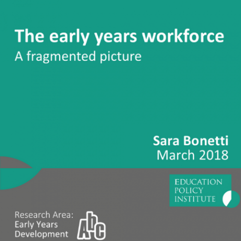 Today, The Education Policy Institute published a comprehensive analysis of the early years workforce in England. The analysis studies the latest publicly available data to build a detailed picture of the present day workforce. It examines staff composition, qualifications, pay and other trends at a provider, national and regional level, and assesses the implications of these findings for the future of early years provision. Key findings Overall trends in the early years workforce: There has been an inc