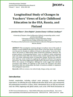Longitudinal Study of Changes in Teachers’ Views of Early Childhood Education in the USA, Russia, and Finland